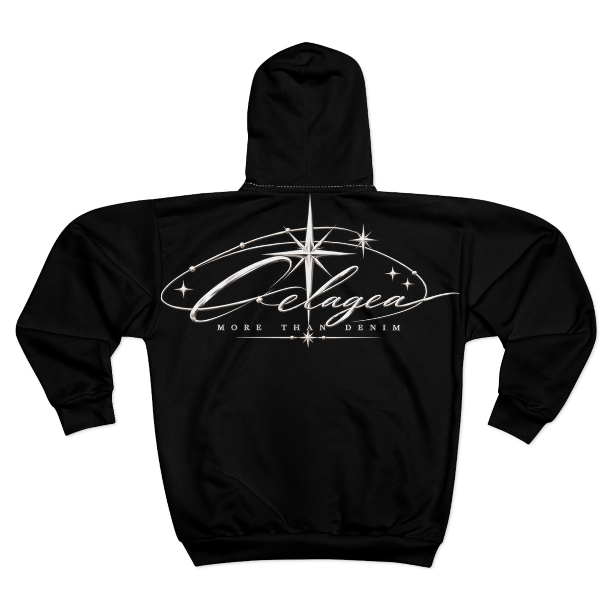 CELAGEA Star Emblem Zip Hoodie – Black